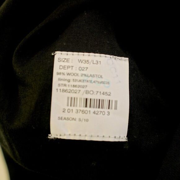 Brooks Brothers‎ 346 Stretch Blue Wool Pleated Cuffed Mid Rise Dress Pants 35/31 - Picture 7 of 7